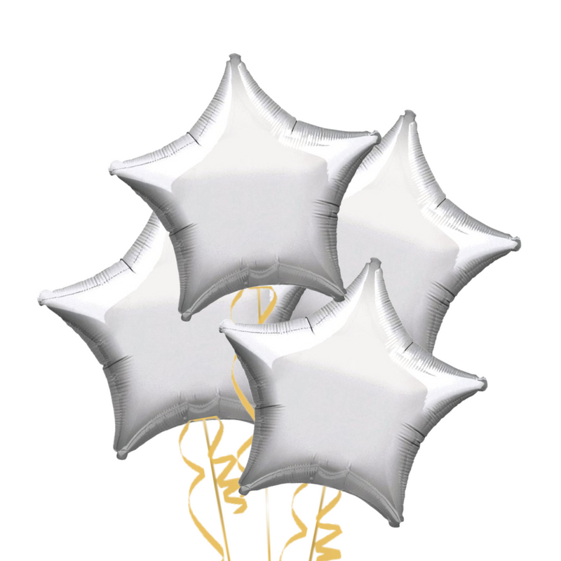 Silver Stars Balloon Bouquet