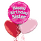 Happy Birthday Sister Pink Foil Balloon Bouquet