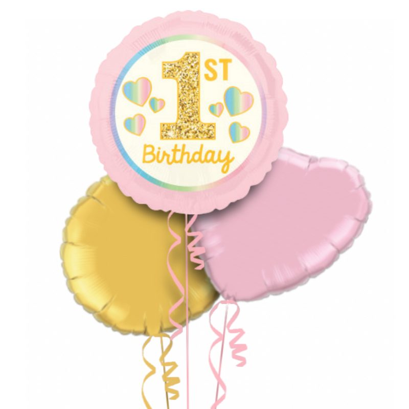 1st Birthday Pink Balloon Bouquet