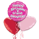 Happy Birthday Grand Daughter Pink Foil Balloon Bouquet