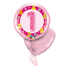 1st Birthday Teddy Bears Pink Balloon Bouquet