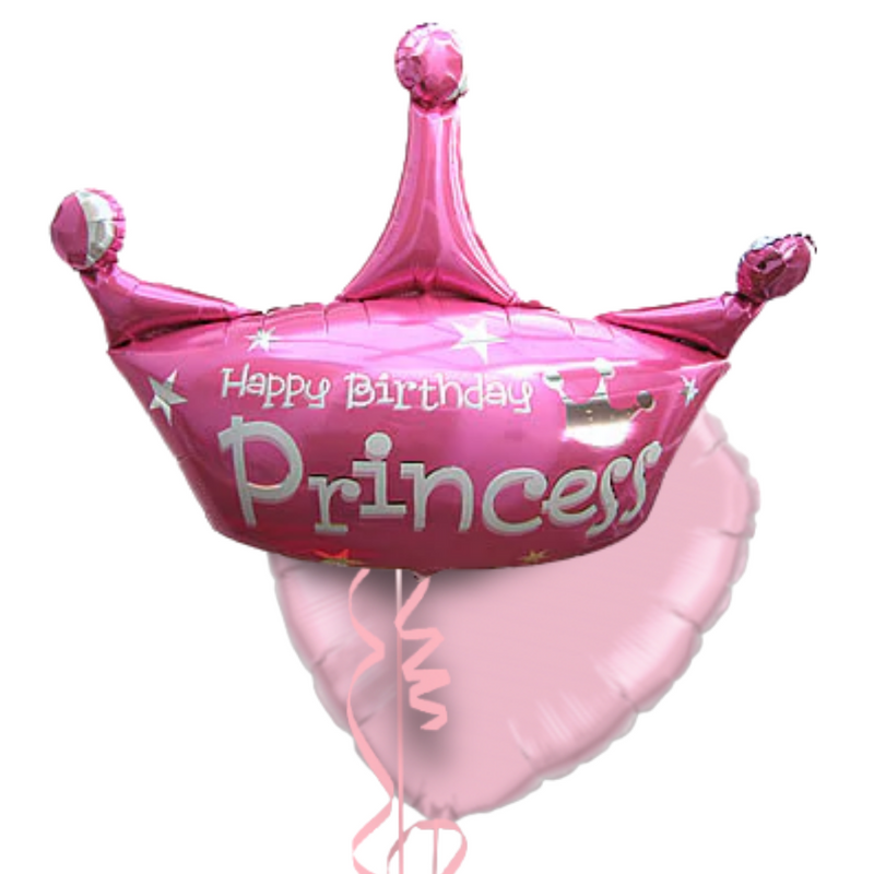 Happy Birthday Princess in Pink Foil Balloon Bouquet