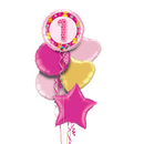 1st Birthday Teddy Bears Pink Balloon Bouquet