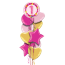 1st Birthday Teddy Bears Pink Balloon Bouquet