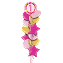 1st Birthday Teddy Bears Pink Balloon Bouquet