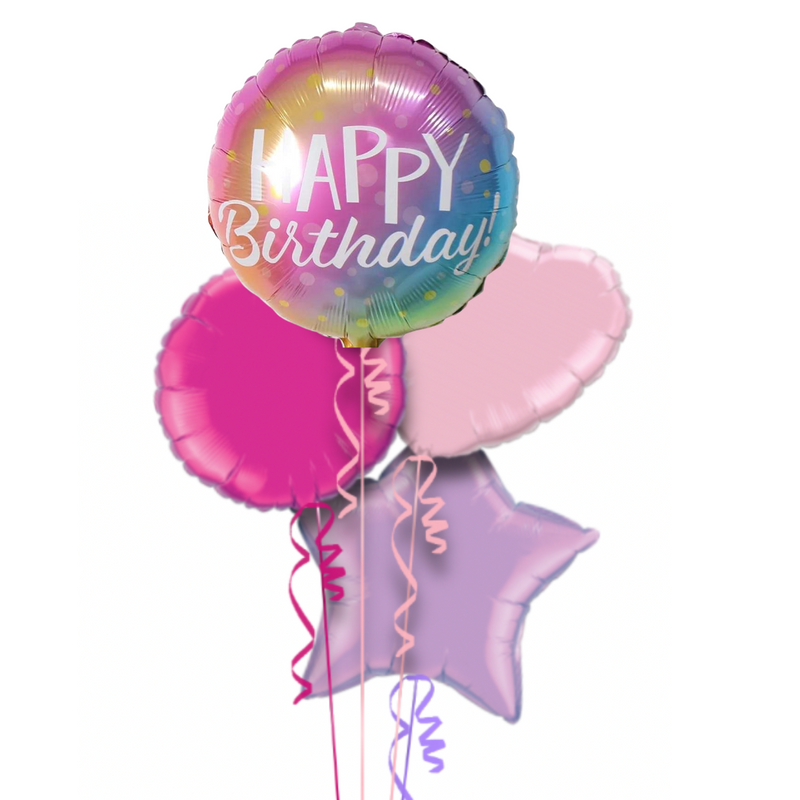 Gradient Happy Birthday Balloon Bouquet