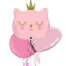 Cute Pink Kitten Balloon Bouquet - Jumbo Size 26"