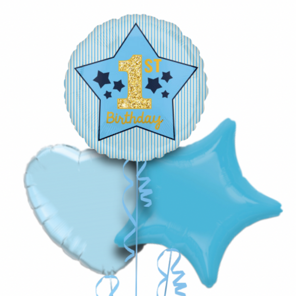 1st Birthday Blue Balloon Bouquet