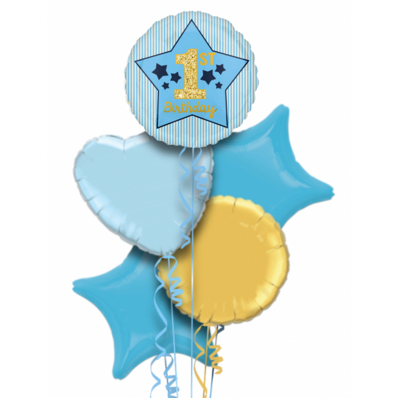 1st Birthday Blue Balloon Bouquet