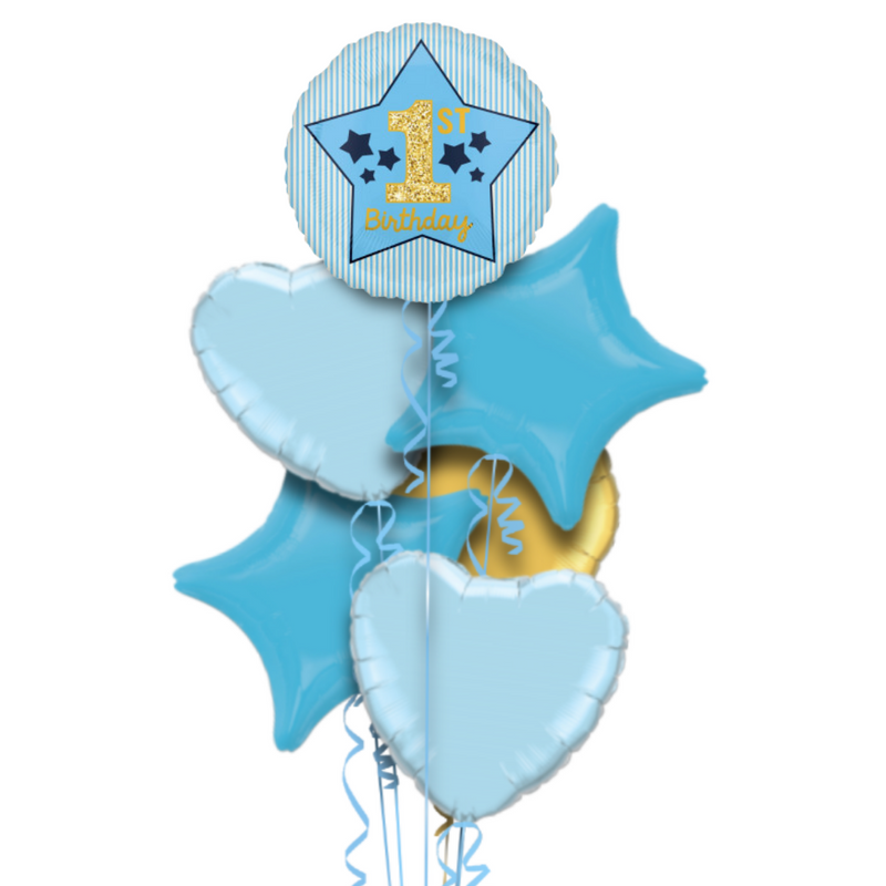 1st Birthday Blue Balloon Bouquet