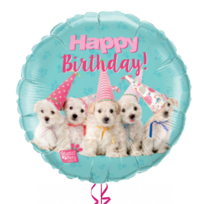 Funny Puppies Happy Birthday Balloon Bouquet