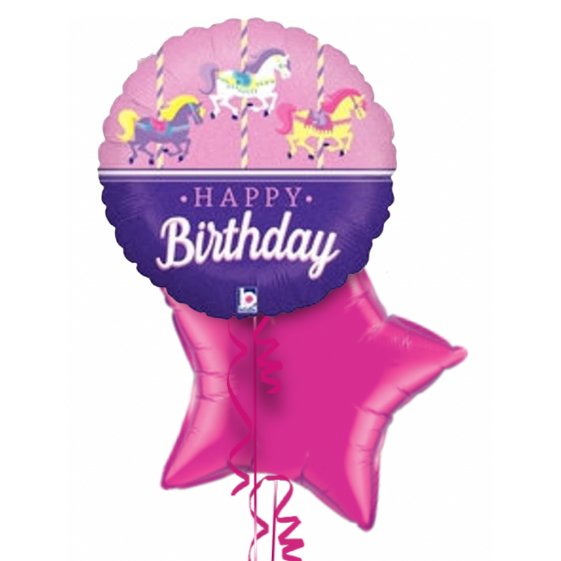 Happy Birthday Horse Carousel Balloon Bouquet