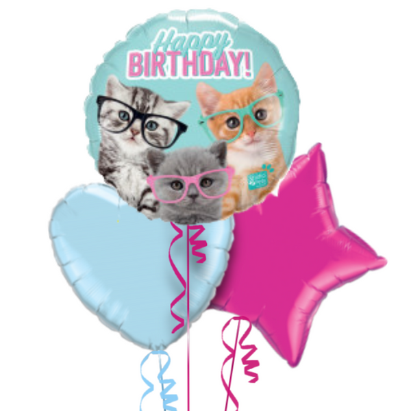 Funny Cat Happy Birthday Balloon Bouquet