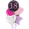 Happy 18th Birthday Pink and Black Holographic Balloon Bouquet