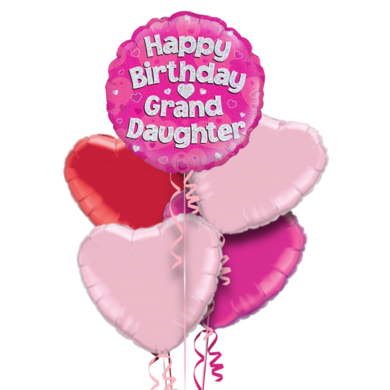 Happy Birthday Grand Daughter Pink Foil Balloon Bouquet