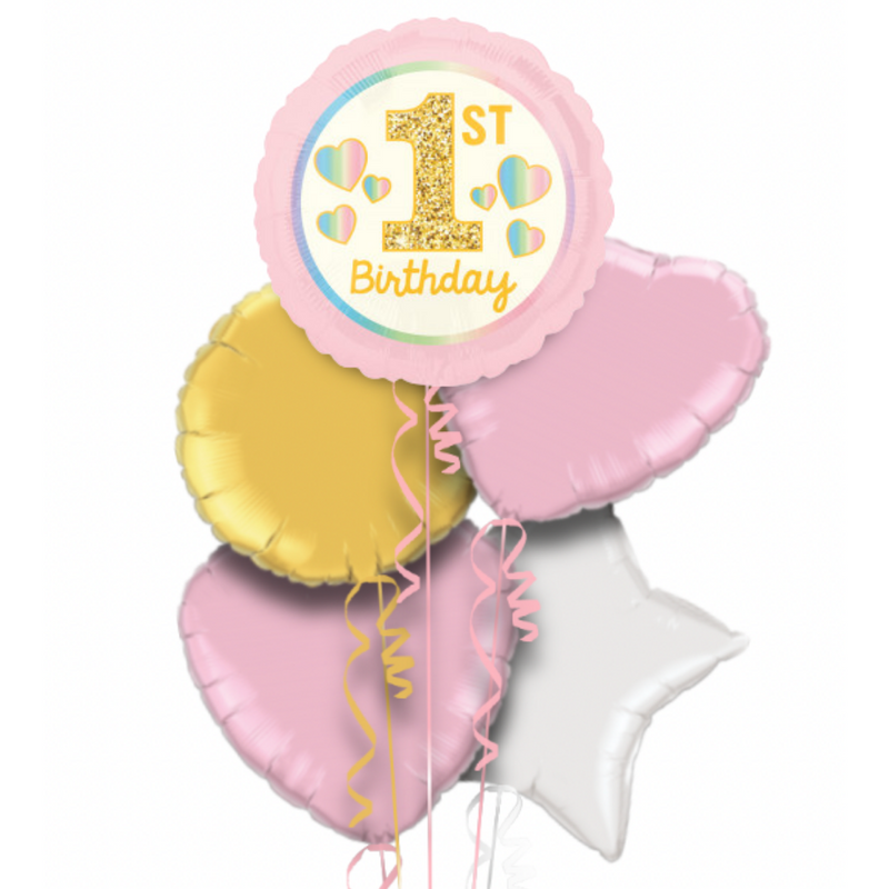 1st Birthday Pink Balloon Bouquet