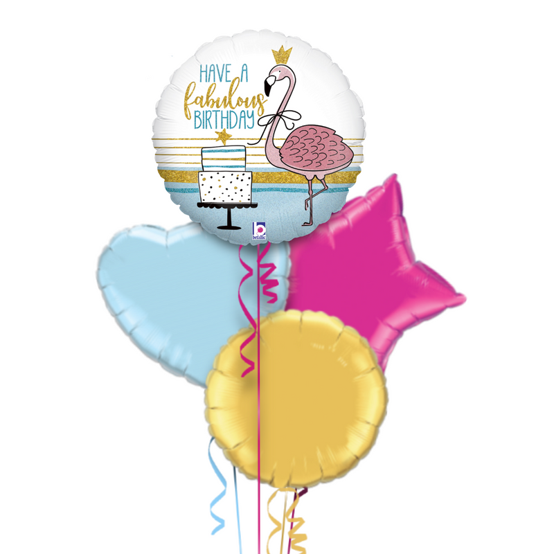 Fabulous Flamingo Happy Birthday Balloon Bouquet