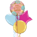 Happy Birthday Stay Fabulous Balloon Bouquet