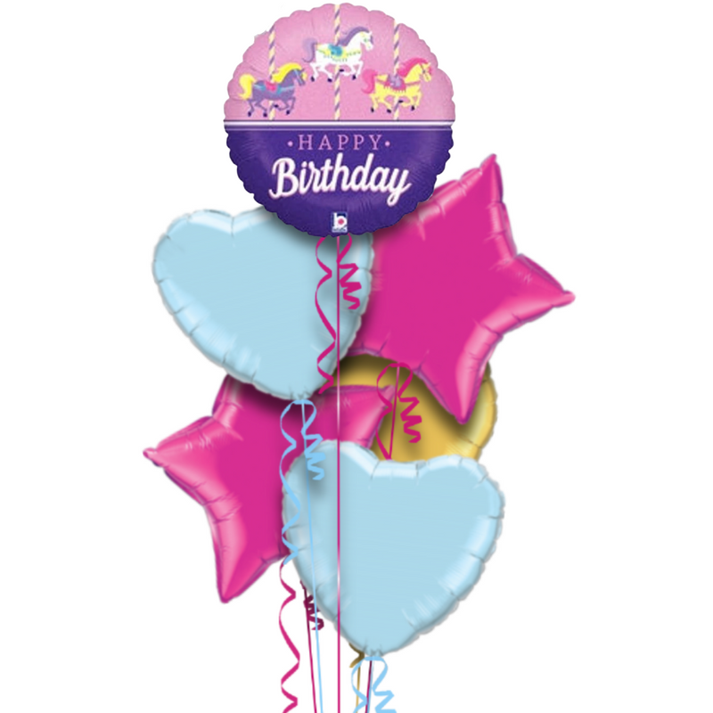 Happy Birthday Horse Carousel Balloon Bouquet