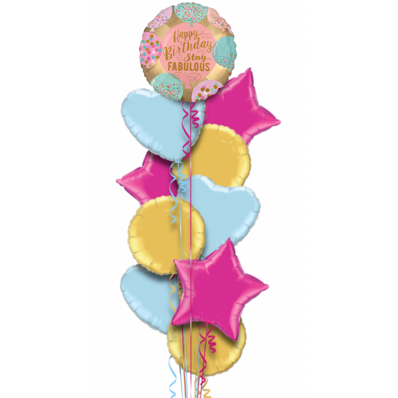 Happy Birthday Stay Fabulous Balloon Bouquet