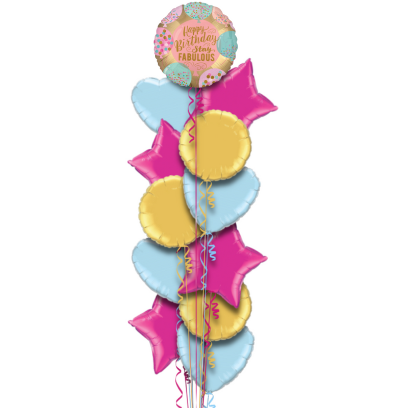 Happy Birthday Stay Fabulous Balloon Bouquet