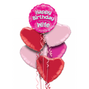 Happy Birthday Wife Pink Foil Balloon Bouquet