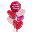 Happy Birthday Niece Pink Foil Balloon Bouquet