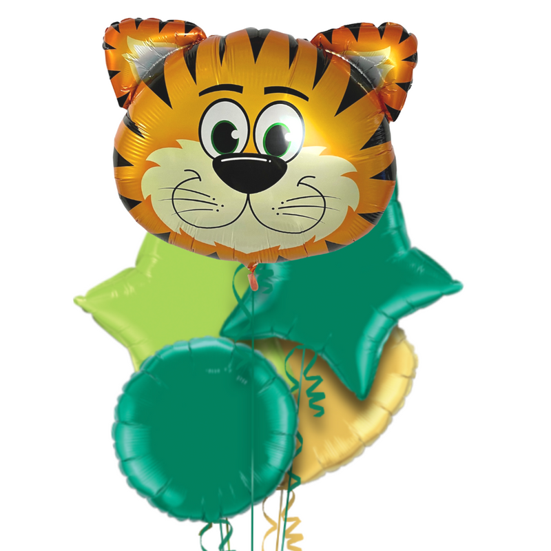 Tickled Tiger in Green Jungle Balloon Bouquet