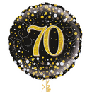 Happy 70th Birthday Black and Gold Balloon Bouquet