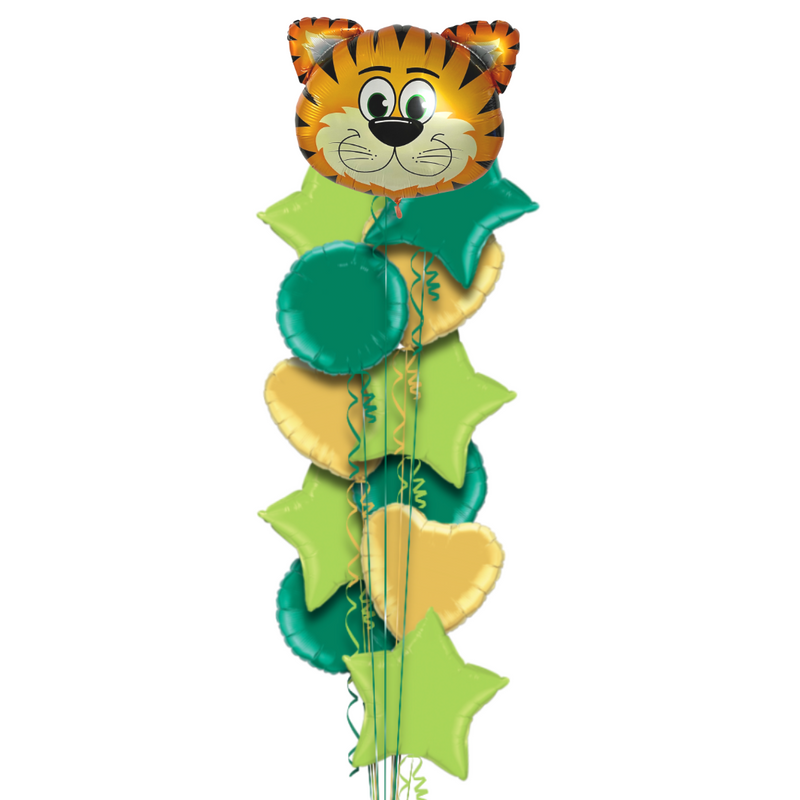 Tickled Tiger in Green Jungle Balloon Bouquet