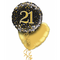 Happy 21st Birthday Black and Gold Balloon Bouquet