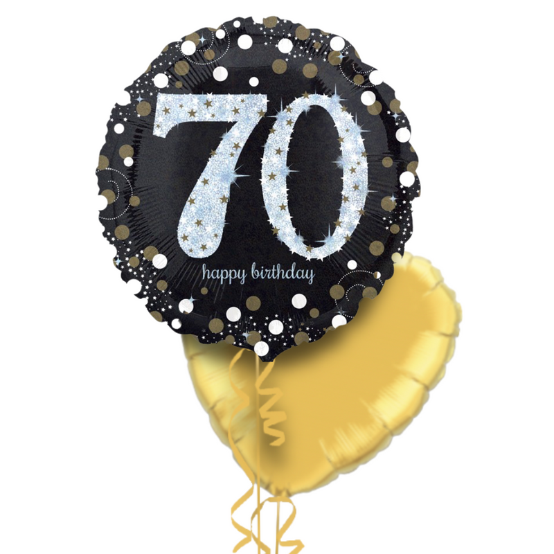 Happy 70th Birthday Holographic Balloon Bouquet