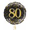 Happy 80th Birthday Black & Gold Holographic Balloon Bouquet