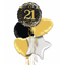 Happy 21st Birthday Black and Gold Balloon Bouquet