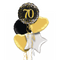 Happy 70th Birthday Black and Gold Balloon Bouquet