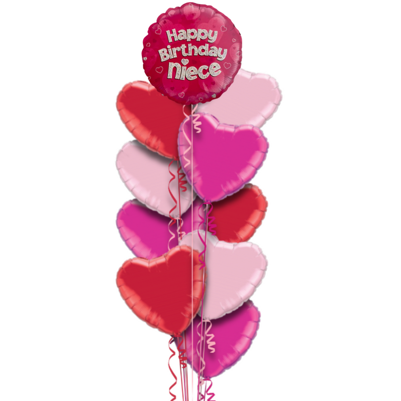 Happy Birthday Niece Pink Foil Balloon Bouquet