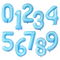 Large Pale Blue Number Balloon