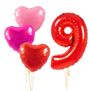 Red Delight Birthday Set Foil Balloons (one number)