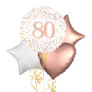 Happy 80th Birthday Rose Gold Balloon Bouquet