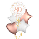 Happy 80th Birthday Rose Gold Balloon Bouquet