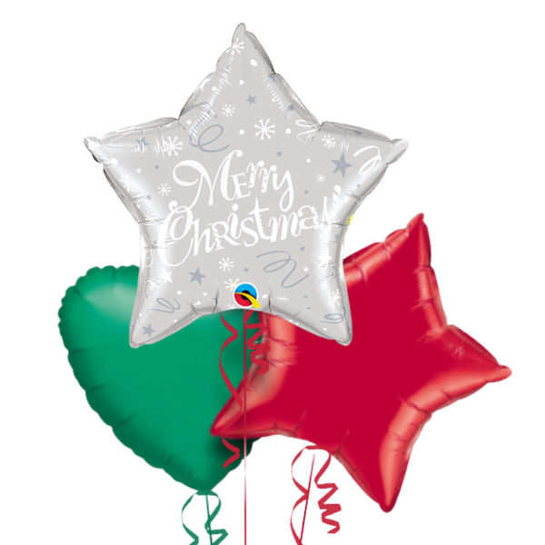 Silver Star Merry Christmas Balloon Bouquet