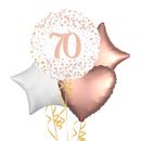 Happy 70th Birthday Rose Gold Balloon Bouquet