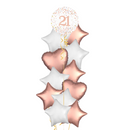 Happy 21st Birthday Rose Gold Balloon Bouquet