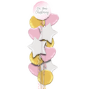 On Your Christening Pink Foil Balloon Bouquet