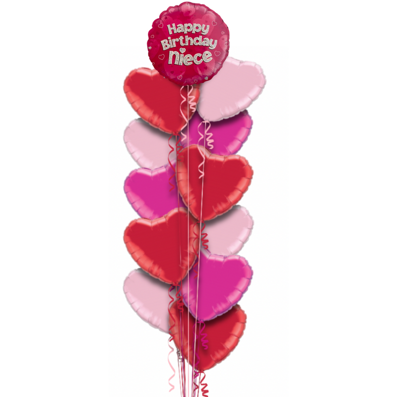 Happy Birthday Niece Pink Foil Balloon Bouquet