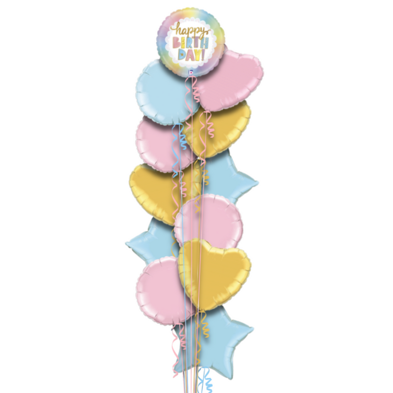 Opal Birthday Rainbow Holographic Birthday Foil Balloon Bouquet