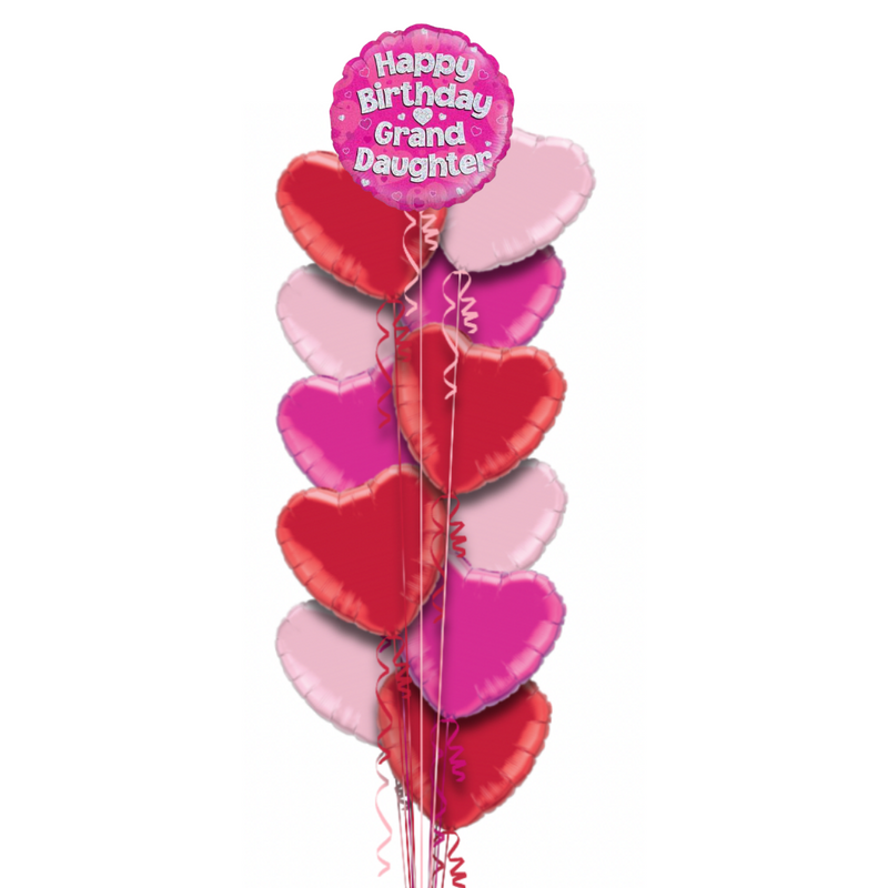 Happy Birthday Grand Daughter Pink Foil Balloon Bouquet