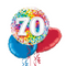 Happy 70th Birthday Rainbow Confetti Balloon Bouquet