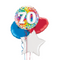 Happy 70th Birthday Rainbow Confetti Balloon Bouquet