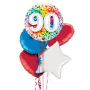 Happy 90th Birthday Rainbow Confetti Balloon Bouquet